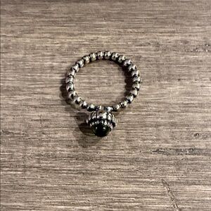 Pandora Elegant sterling Silver Beaded Ring with peridot